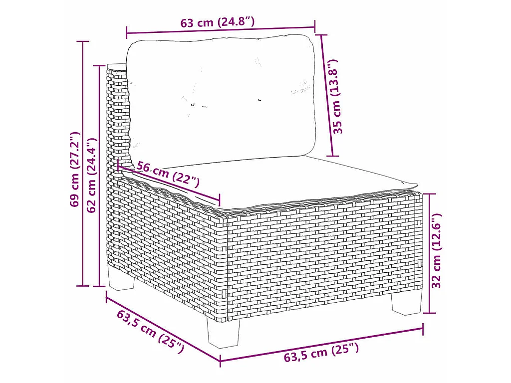 Set Divano da Giardino 5 pz con Cuscini Beige in Polyrattan