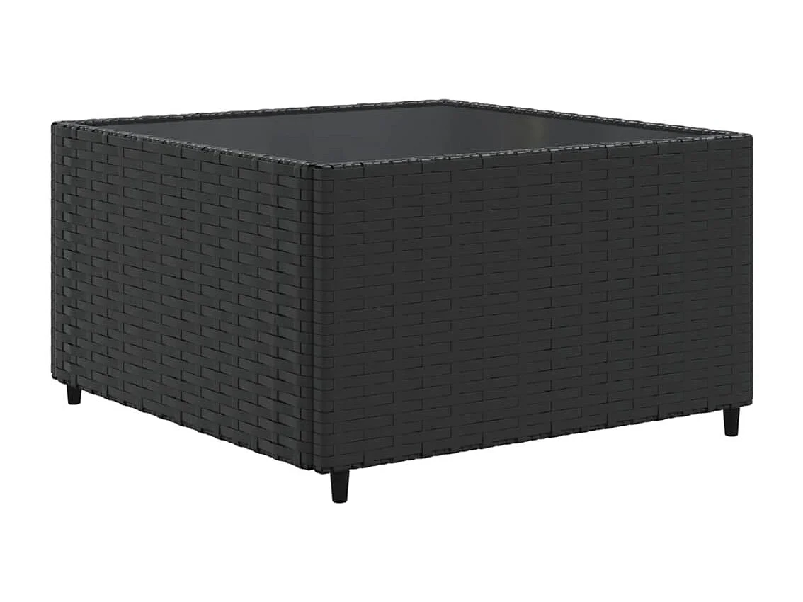 6-tlg. Garten-Lounge-Set mit Kissen Schwarz Poly Rattan