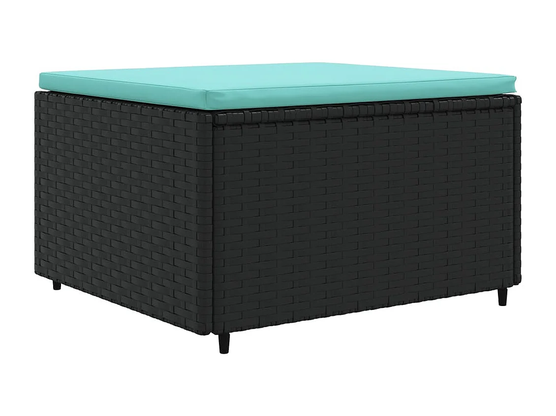 6-tlg. Garten-Lounge-Set mit Kissen Schwarz Poly Rattan