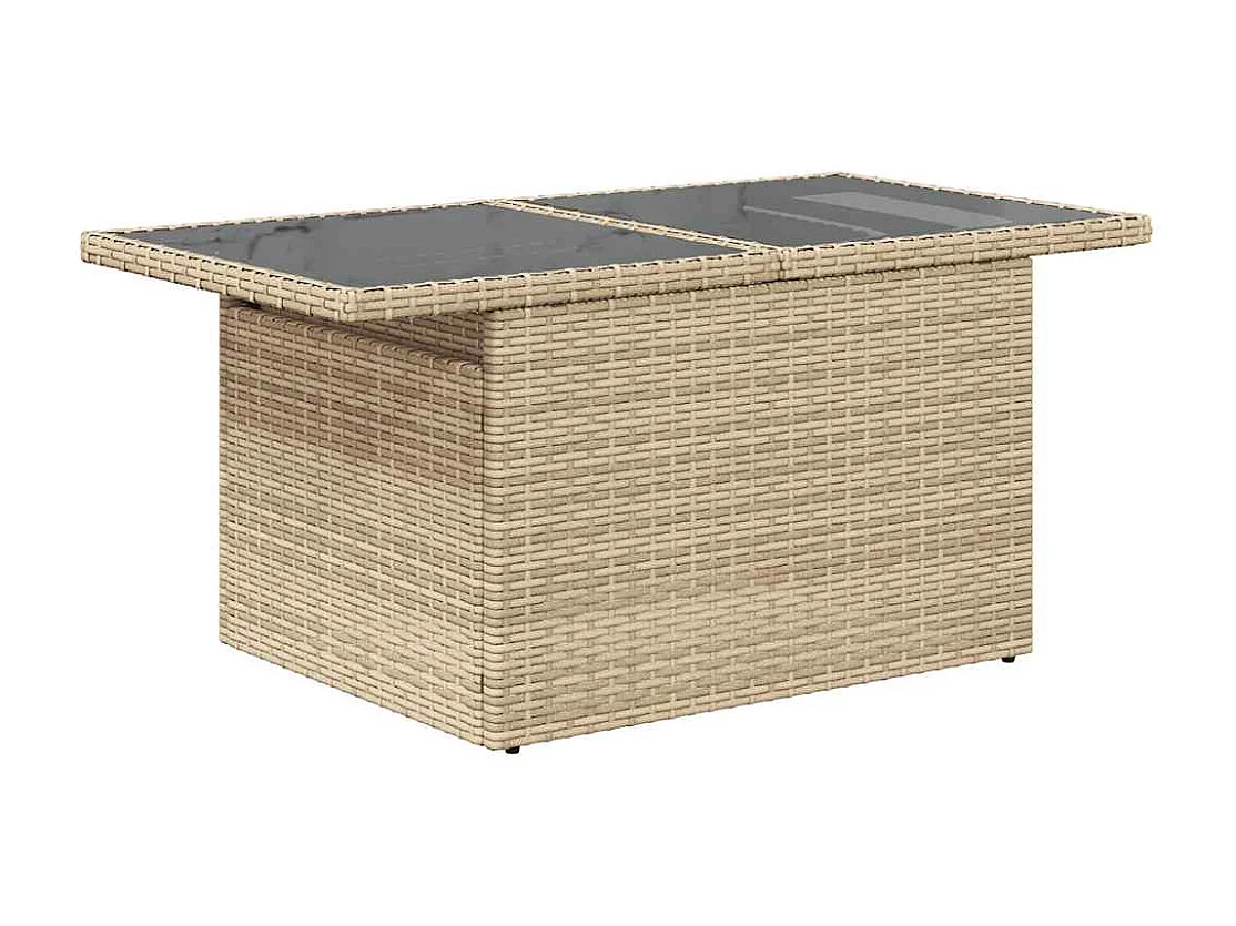 Salon de jardin avec coussins 6 pcs beige résine tressée