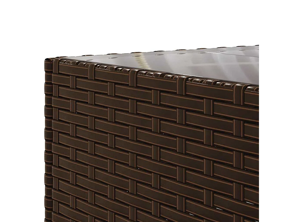 Salon de jardin avec coussins 7 pcs marron résine tressée