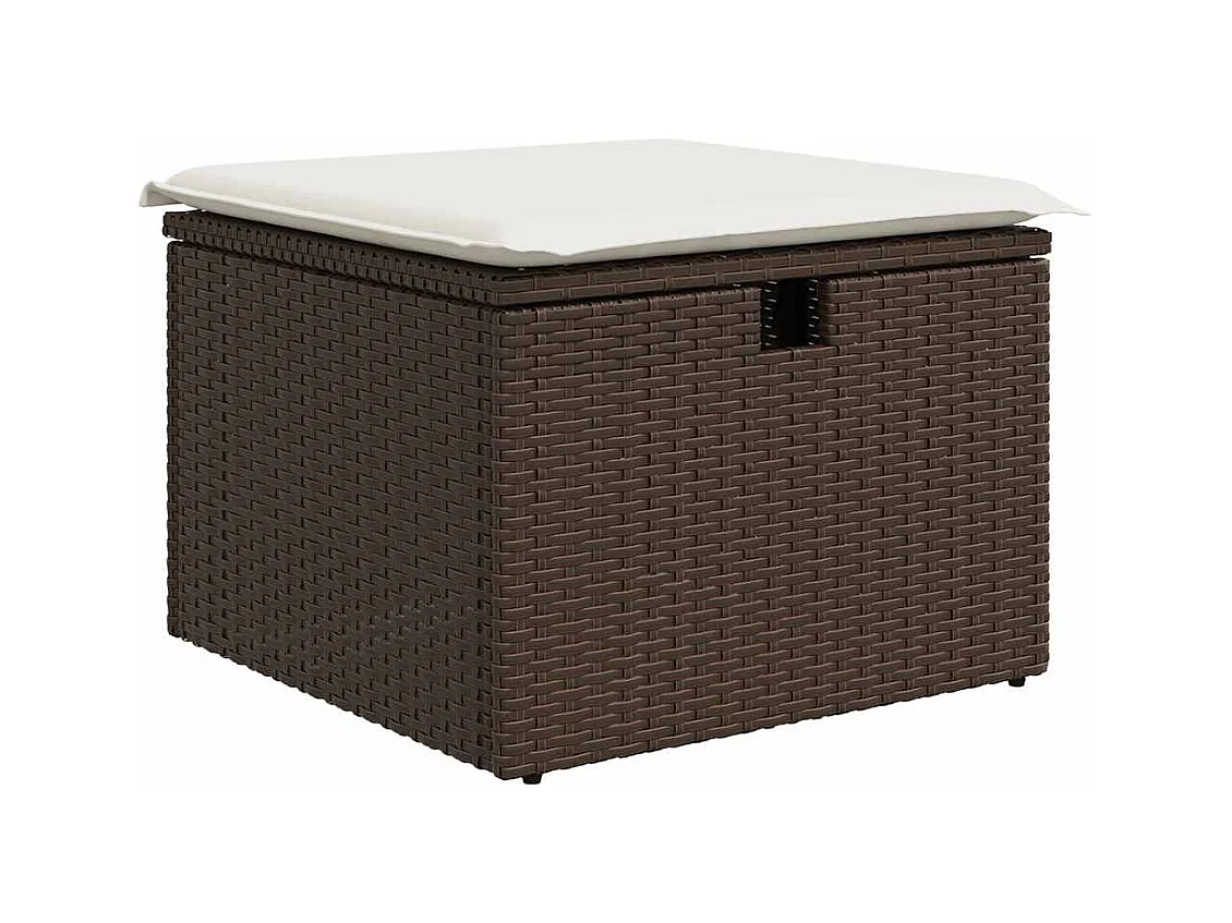 Salon de jardin avec coussins 6 pcs marron résine tressée