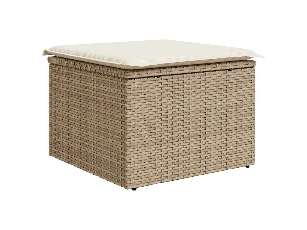 Set Divano da Giardino 6 pz con Cuscini Beige in Polyrattan