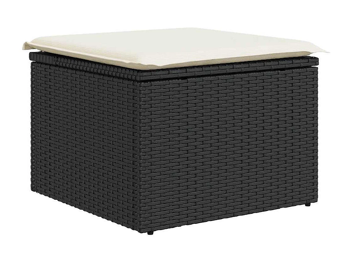 6-tlg. Garten-Sofagarnitur mit Kissen Schwarz Poly Rattan