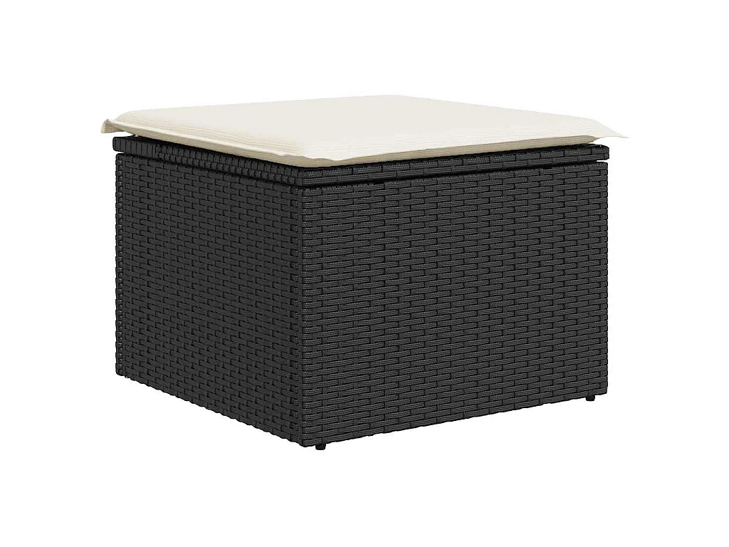 Set Divano da Giardino 6 pz con Cuscini Nero in Polyrattan