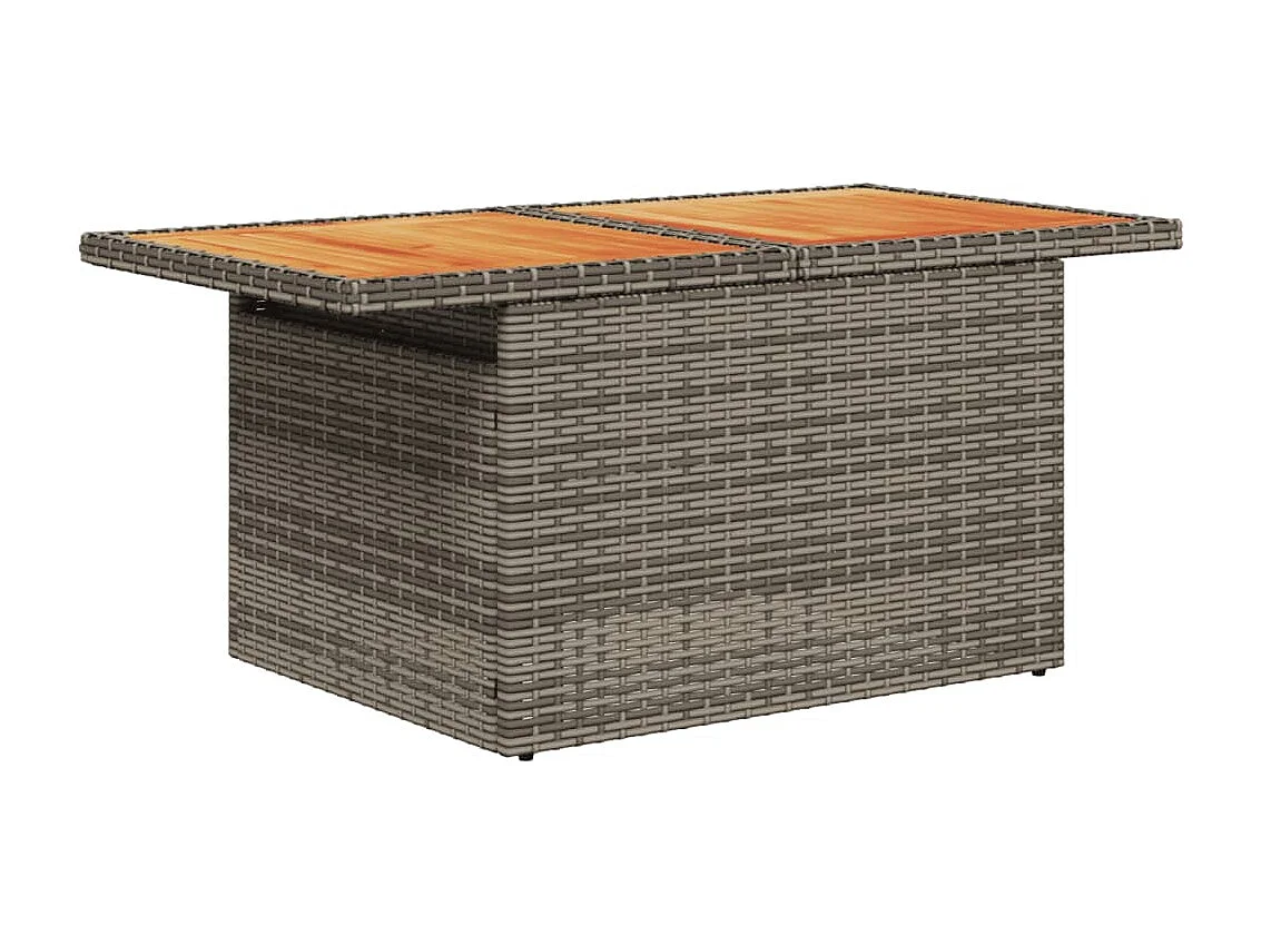 5-tlg. Garten-Sofagarnitur mit Kissen Grau Poly Rattan
