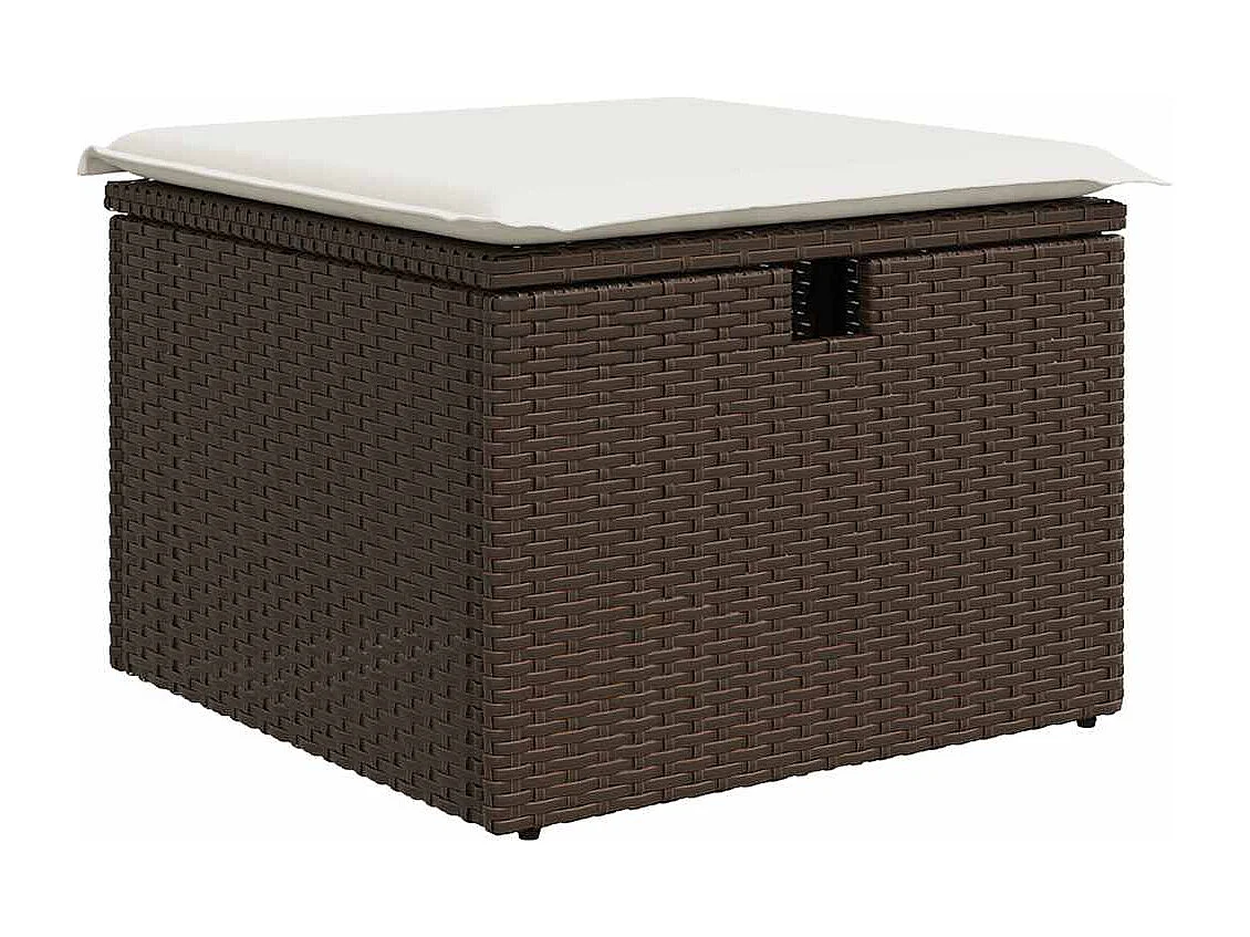 Salon de jardin avec coussins 6 pcs marron résine tressée