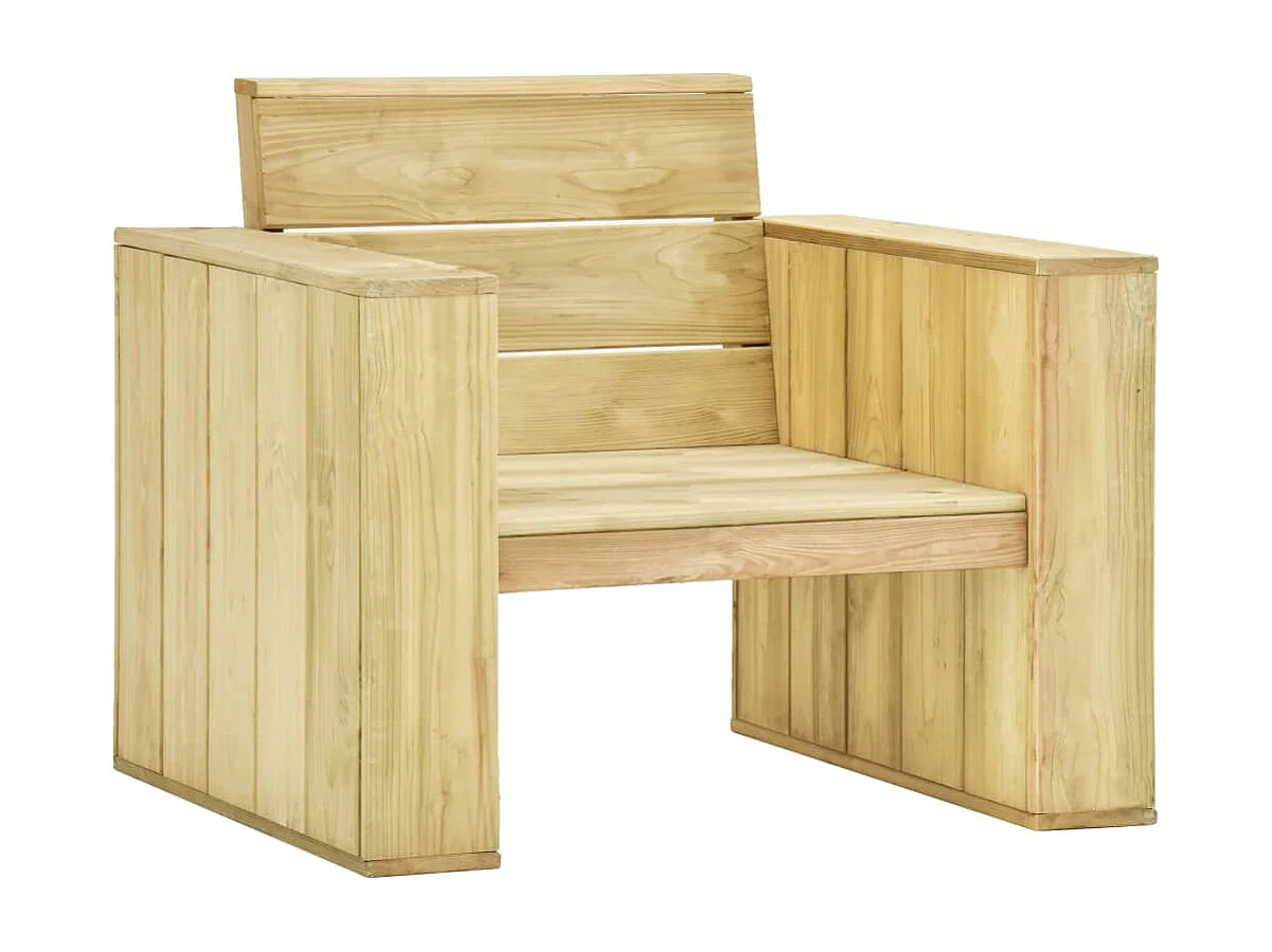 Salon de jardin 3 pcs avec coussins bois de pin imprégné