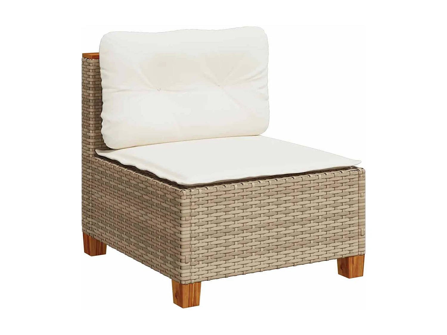 Set Divani da Giardino 7 pz con Cuscini Beige in Polyrattan