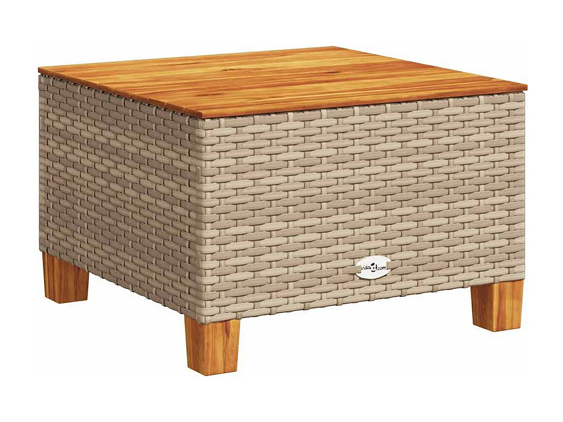 Set Divani da Giardino 7 pz con Cuscini Beige in Polyrattan