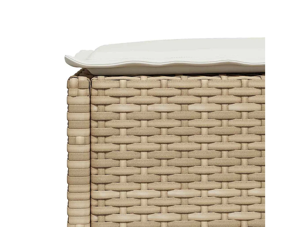 Set Divani da Giardino 7 pz con Cuscini Beige in Polyrattan
