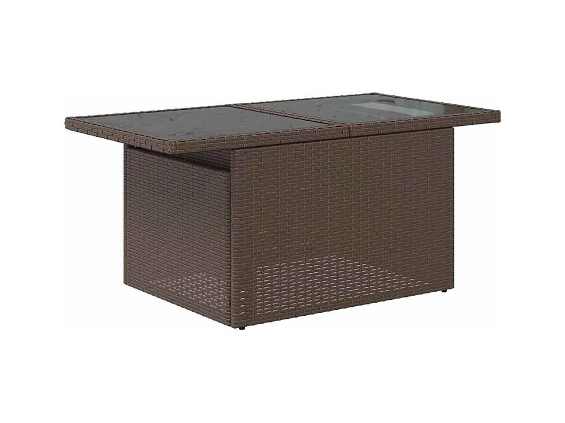 Salon de jardin avec coussins 6 pcs marron résine tressée