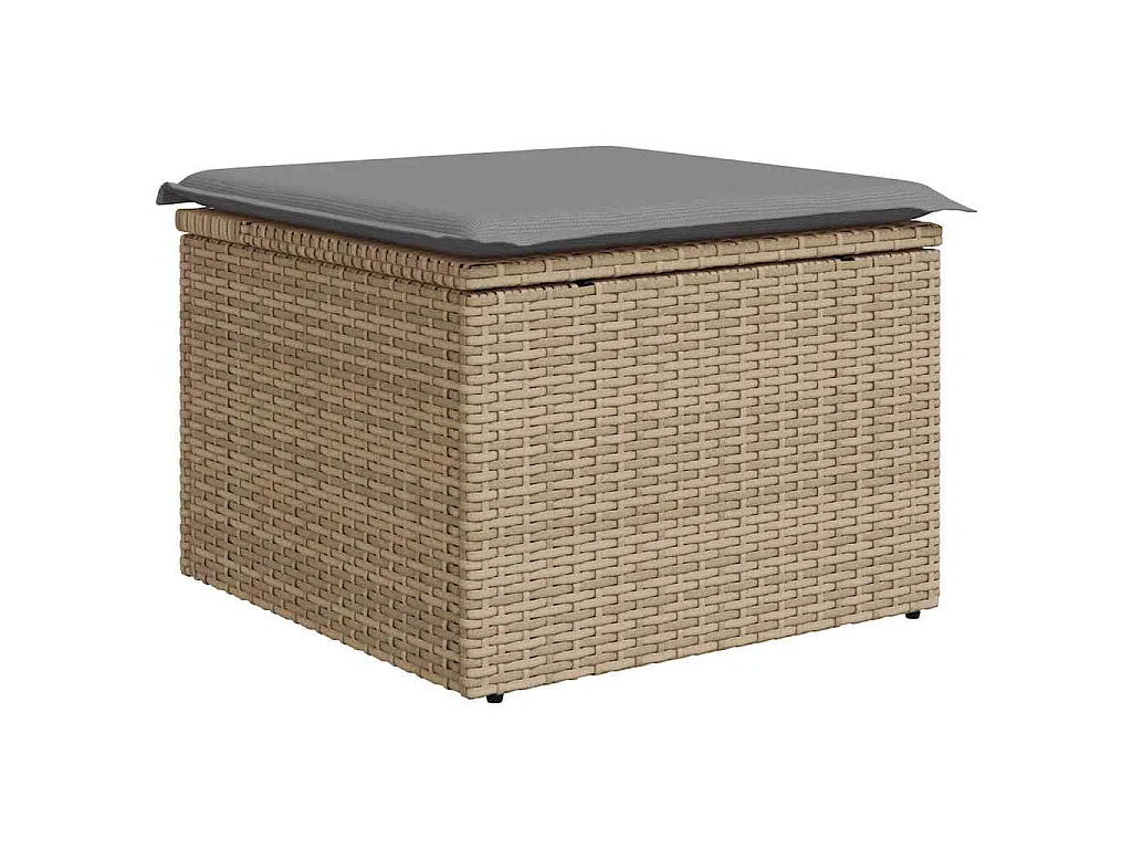 Set sofás jardín y cojines 6 pzas ratán sintético acacia beige