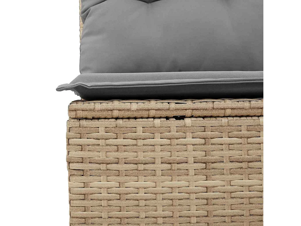 Set sofás jardín y cojines 6 pzas ratán sintético acacia beige