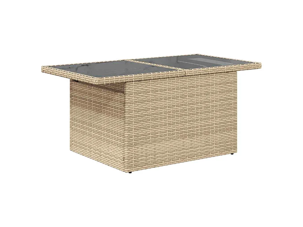 5-tlg. Garten-Sofagarnitur mit Kissen Beige Poly Rattan