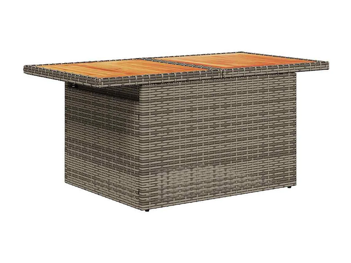 7-tlg. Garten-Sofagarnitur mit Kissen Grau Poly Rattan