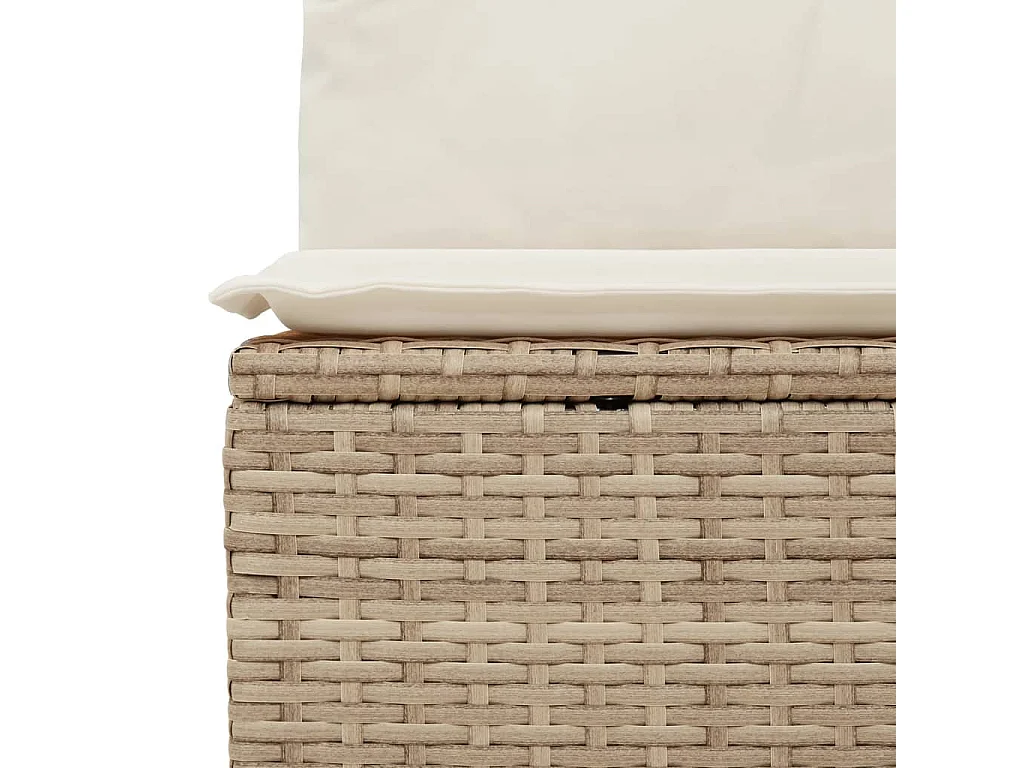 Salon de jardin avec coussins 7 pcs beige résine tressée