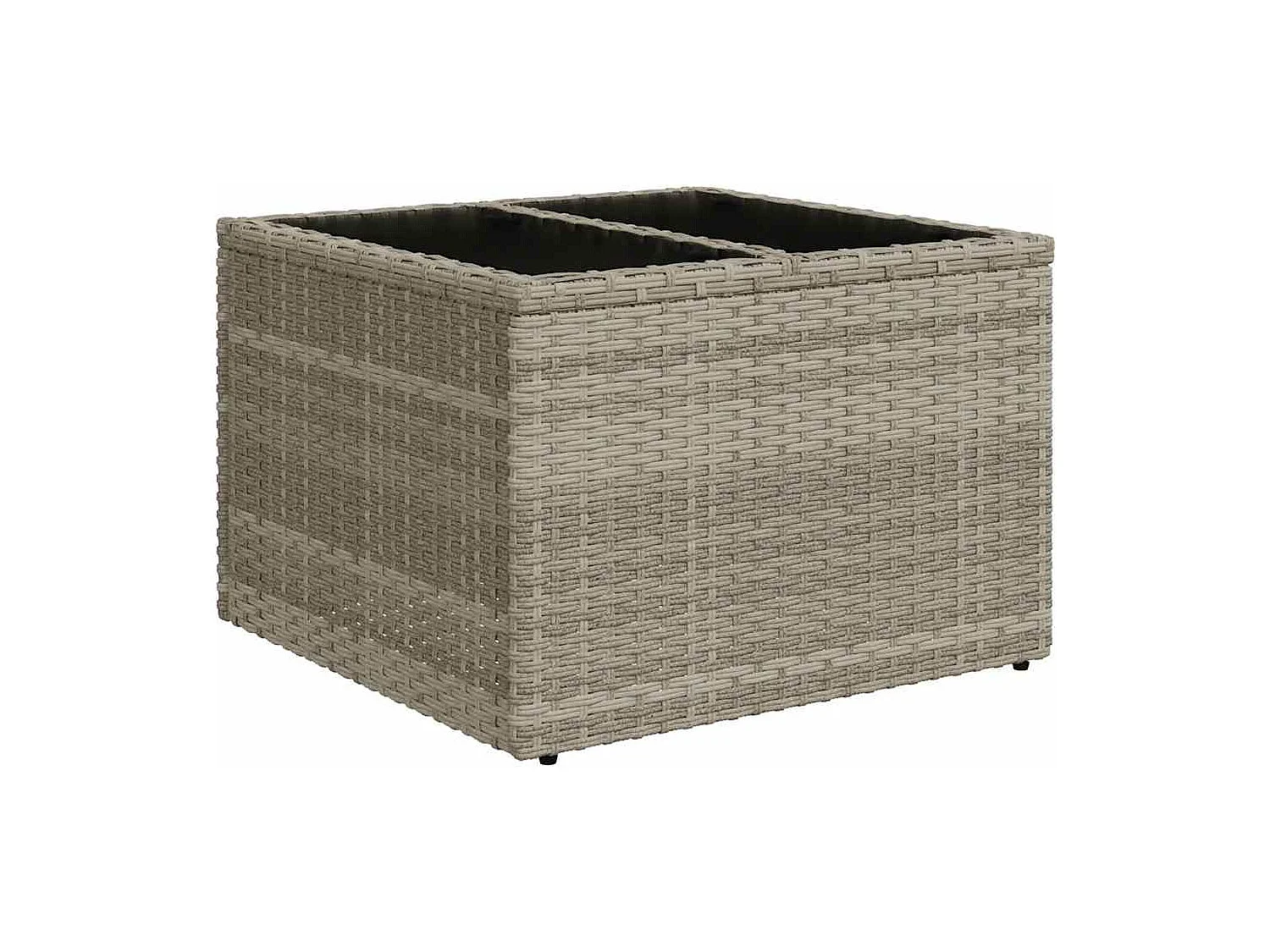 7-tlg. Garten-Sofagarnitur mit Kissen Hellgrau Poly Rattan