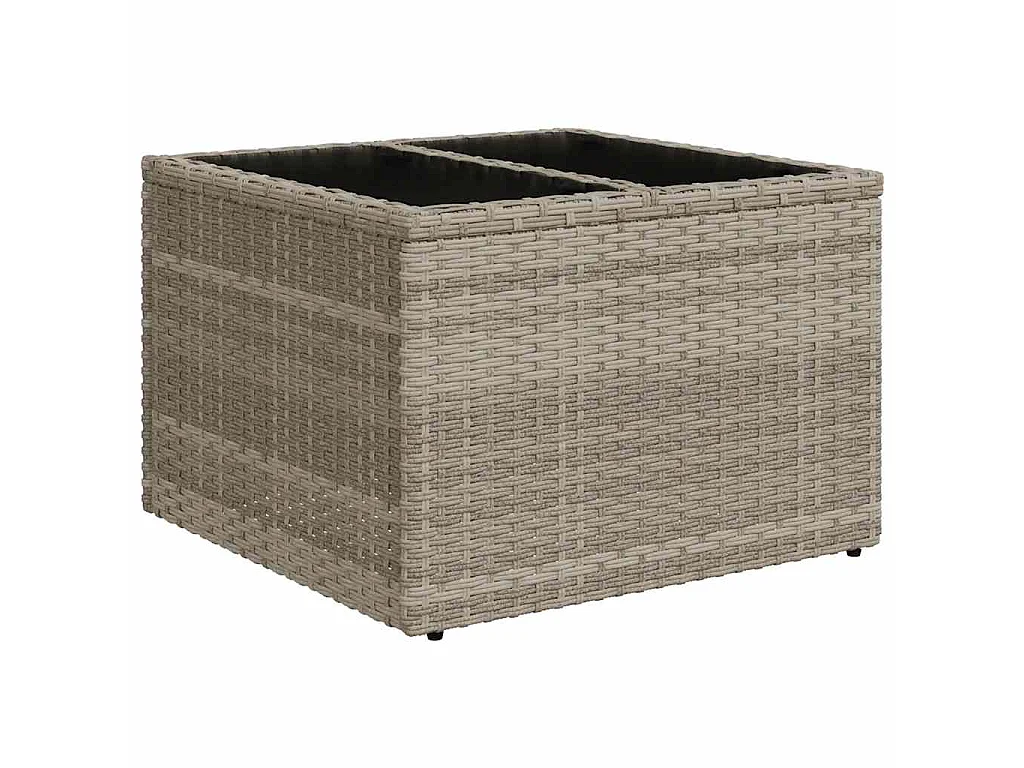 Set Divani da Giardino 7pz con Cuscini Grigio Chiaro Polyrattan
