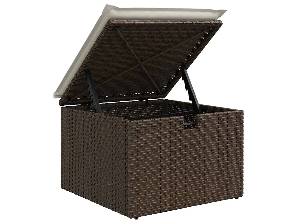 6-tlg. Garten-Sofagarnitur mit Kissen Braun Poly Rattan