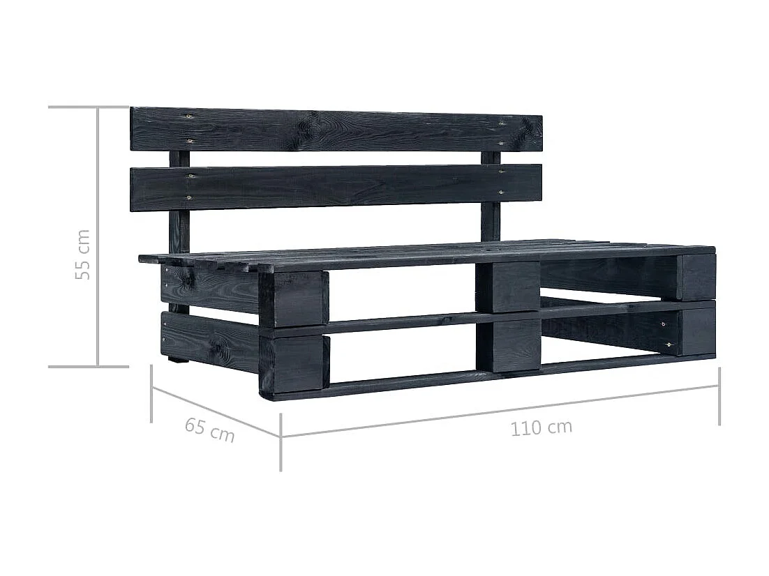 6-tlg. Paletten-Lounge-Set Schwarz Imprägniertes Kiefernholz