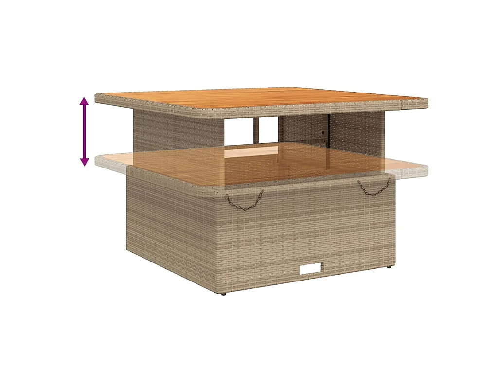 2-tlg. Garten-Sofagarnitur mit Kissen Beige Poly Rattan