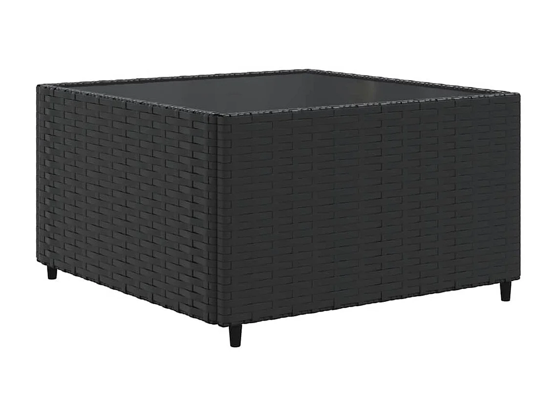 5-tlg. Garten-Lounge-Set mit Kissen Schwarz Poly Rattan