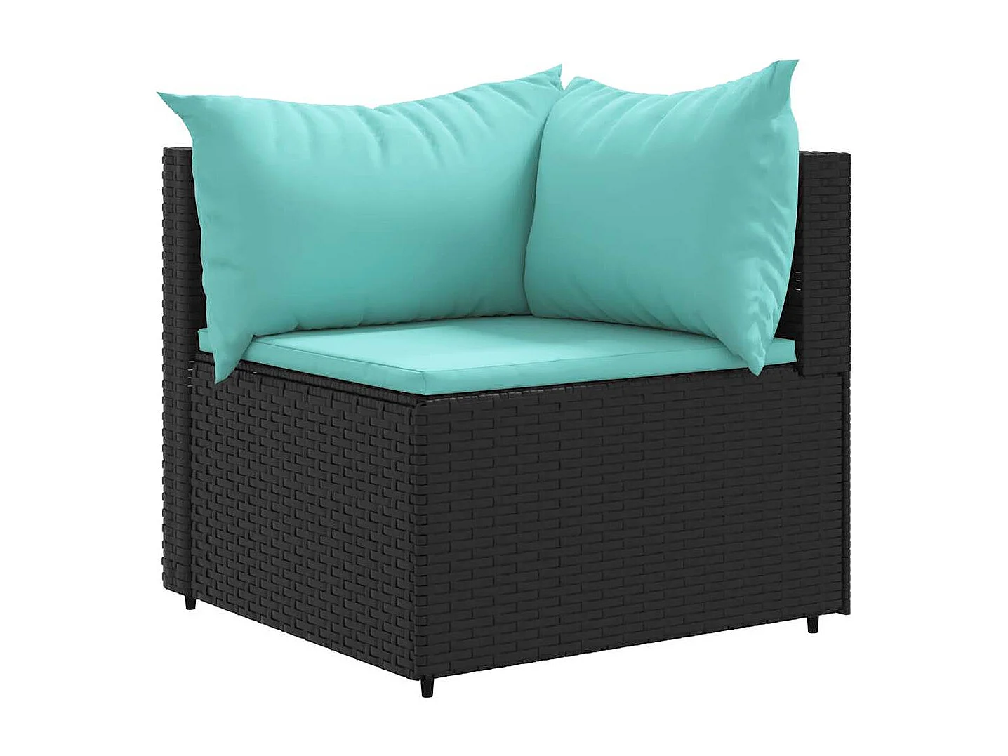 5-tlg. Garten-Lounge-Set mit Kissen Schwarz Poly Rattan