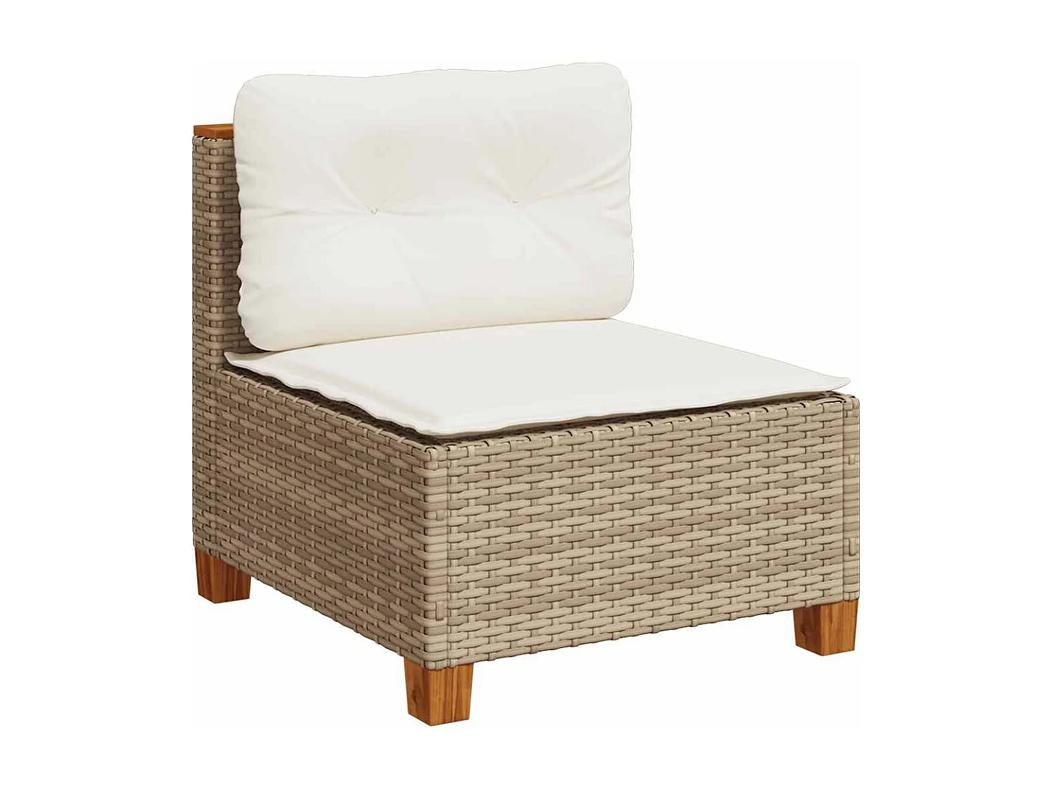 Salon de jardin avec coussins 7 pcs beige résine tressée
