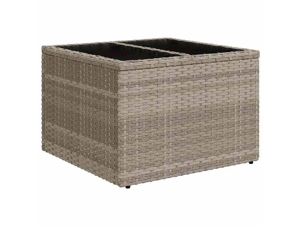 6-delige Loungeset met kussens poly rattan lichtgrijs