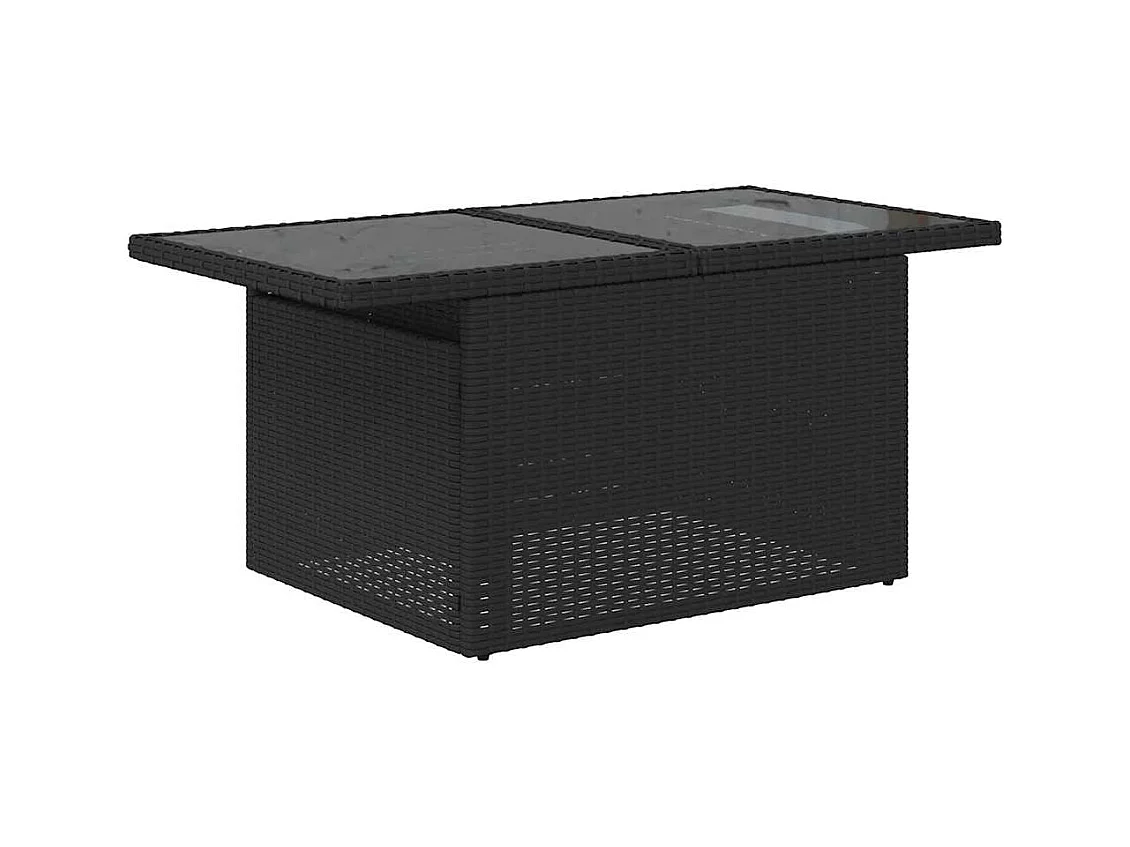 5-tlg. Garten-Sofagarnitur mit Kissen Schwarz Poly Rattan