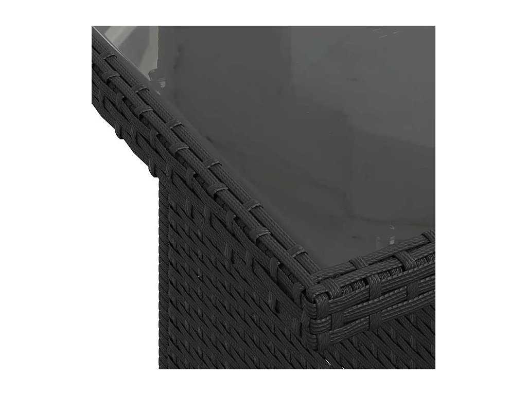 5-tlg. Garten-Sofagarnitur mit Kissen Schwarz Poly Rattan