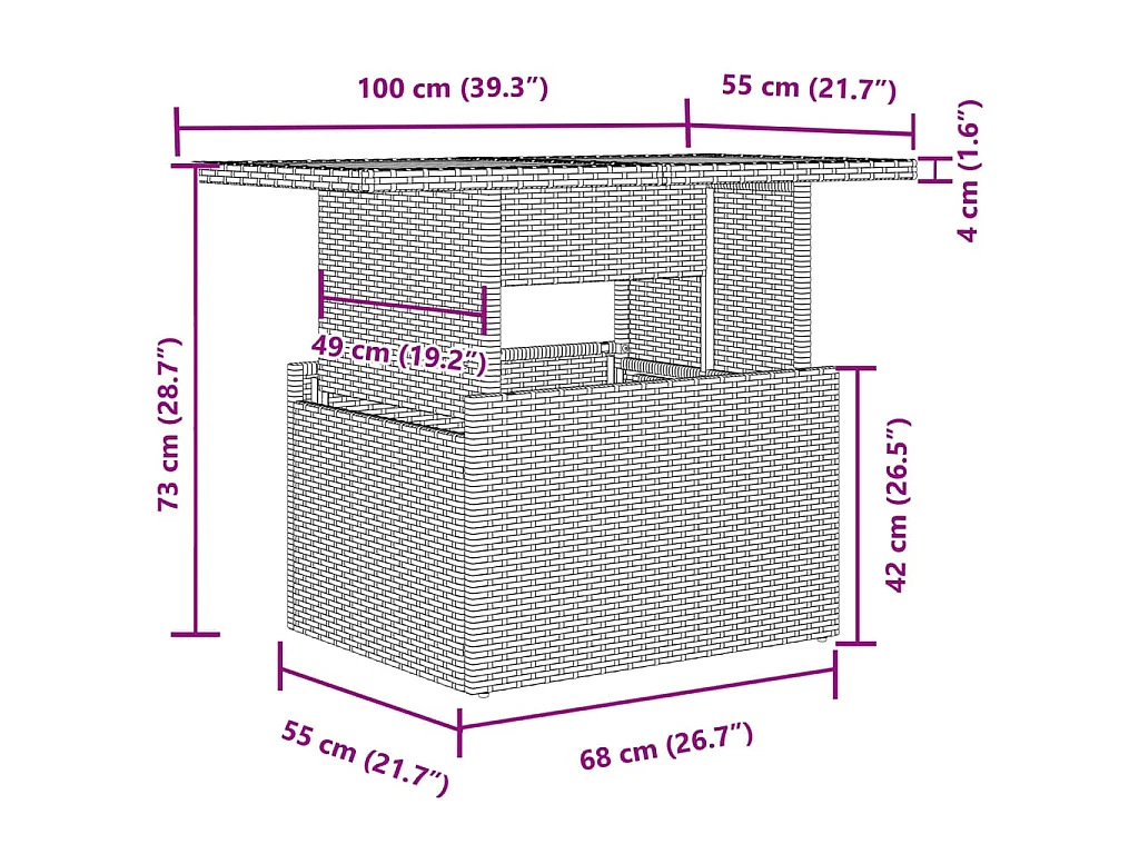 2-delige Loungeset met kussens poly rattan en glas zwart