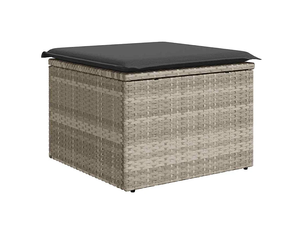 Set de sofás de jardín 6 pzas y cojines ratán sintético gris