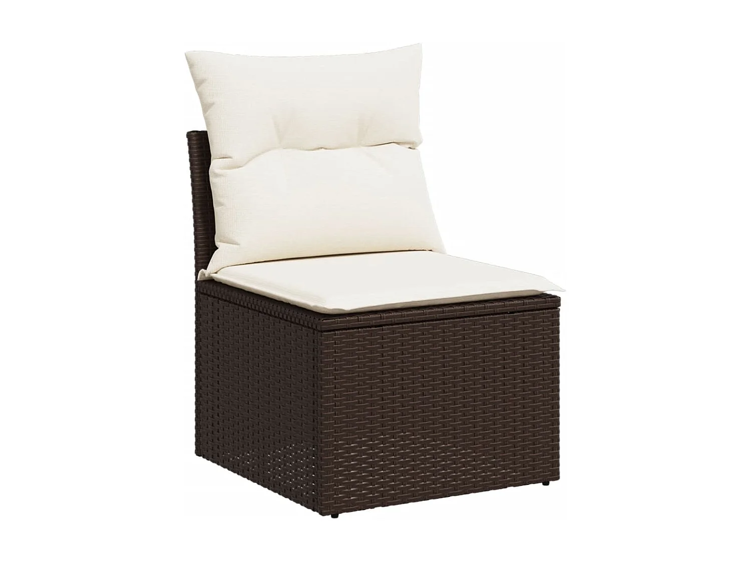 Set Divano da Giardino 5 pz con Cuscini Marrone in Polyrattan