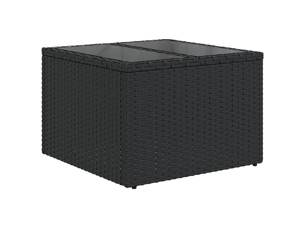 6-tlg. Garten-Sofagarnitur mit Kissen Schwarz Poly Rattan