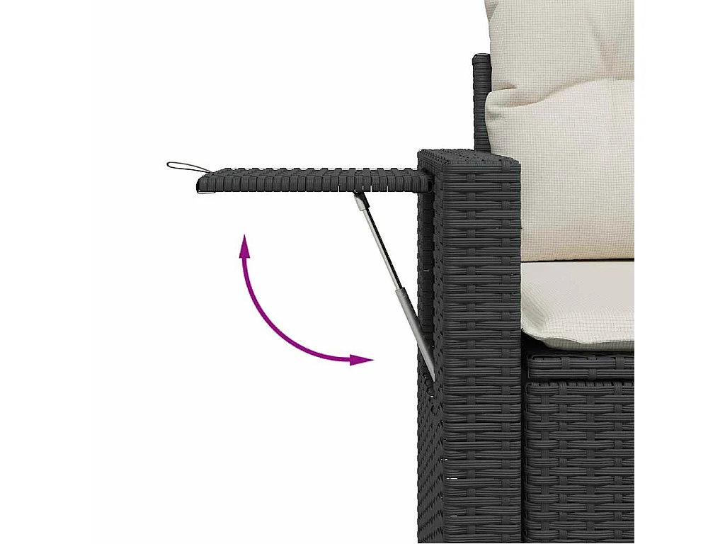 Set Divani da Giardino 5 pz con Cuscini in Polyrattan Nero