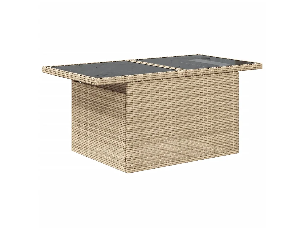 Juego de sofás jardín con cojines 6 pzas ratán sintético beige