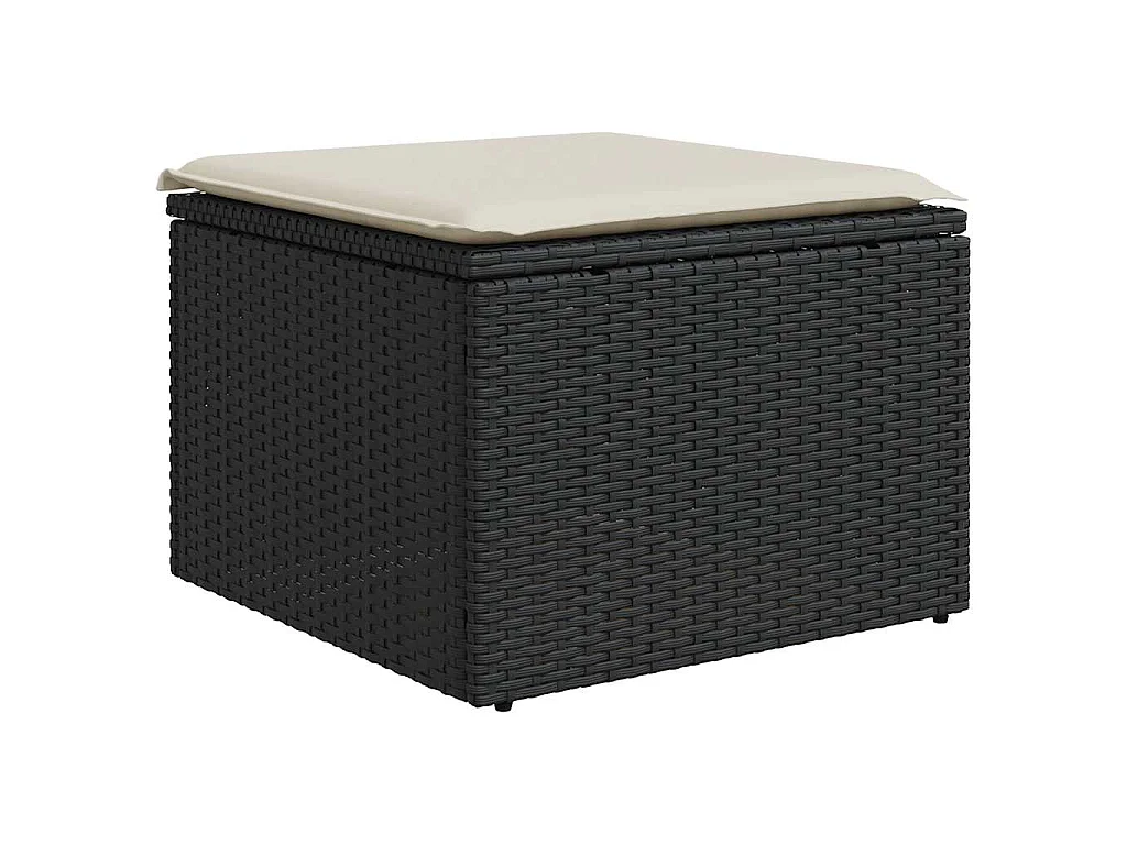 Set Divano da Giardino 6 pz con Cuscini Nero in Polyrattan