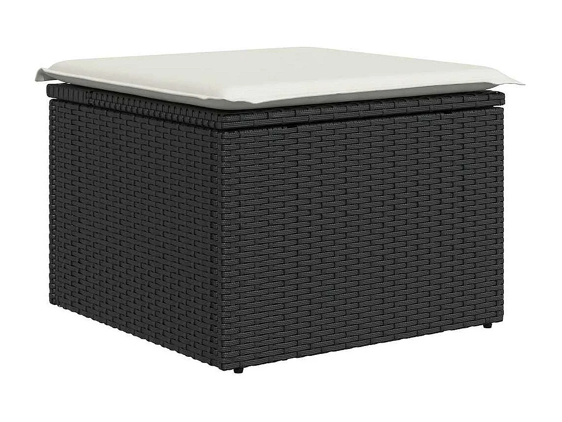 6-tlg. Garten-Sofagarnitur mit Kissen Schwarz Poly Rattan