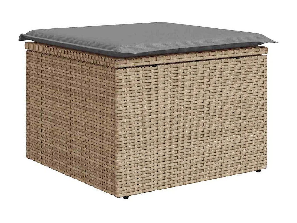 Set Divano da Giardino 6 pz con Cuscini Beige in Polyrattan