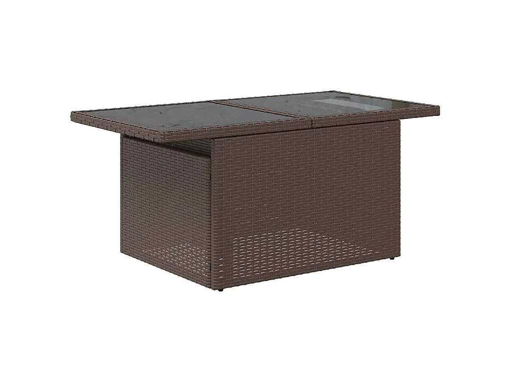 7-tlg. Garten-Sofagarnitur mit Kissen Braun Poly Rattan