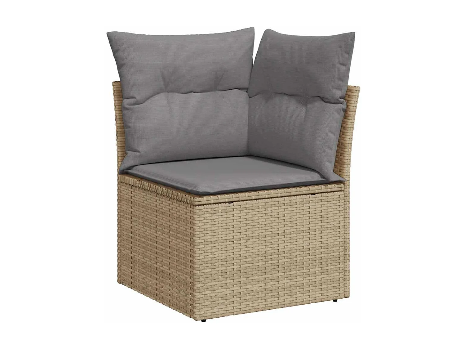 Salon de jardin avec coussins 6 pcs beige résine tressée
