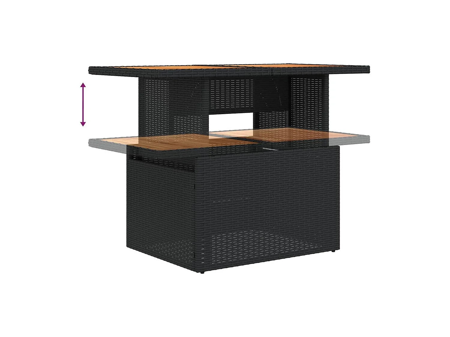 Set de sofás de jardín 7 pzas con cojines ratán sintético negro