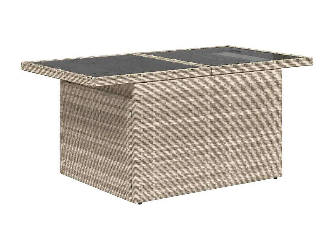 Set de sofás de jardín 7 pzas con cojines ratán PE gris claro