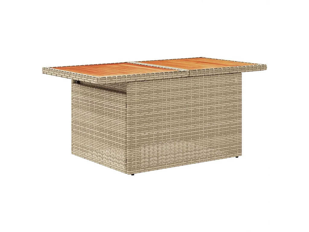 Set Divano da Giardino 5 pz con Cuscini Beige in Polyrattan