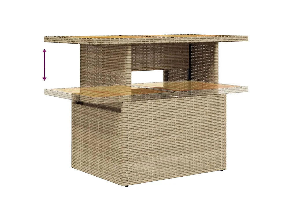Set Divano da Giardino 5 pz con Cuscini Beige in Polyrattan