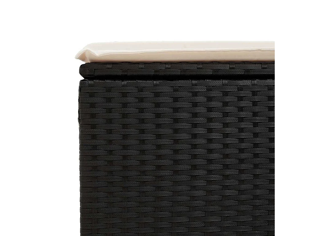 6-tlg. Garten-Sofagarnitur mit Kissen Schwarz Poly Rattan