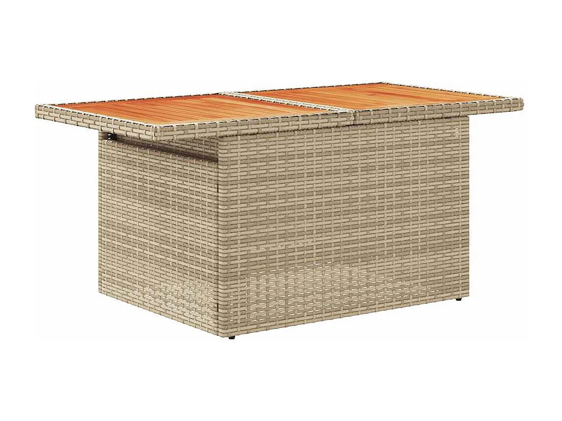 6-tlg. Garten-Sofagarnitur mit Kissen Beige Poly Rattan