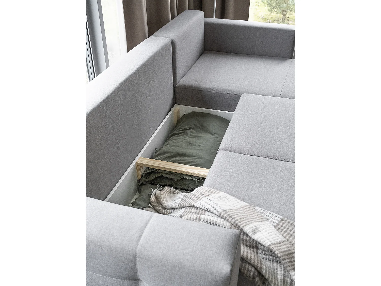 Ecksofa Daron L/Stoff-Grün